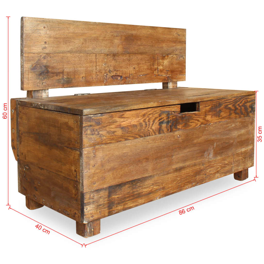 vidaXL Bench Solid Reclaimed Wood 86x40x60 cm