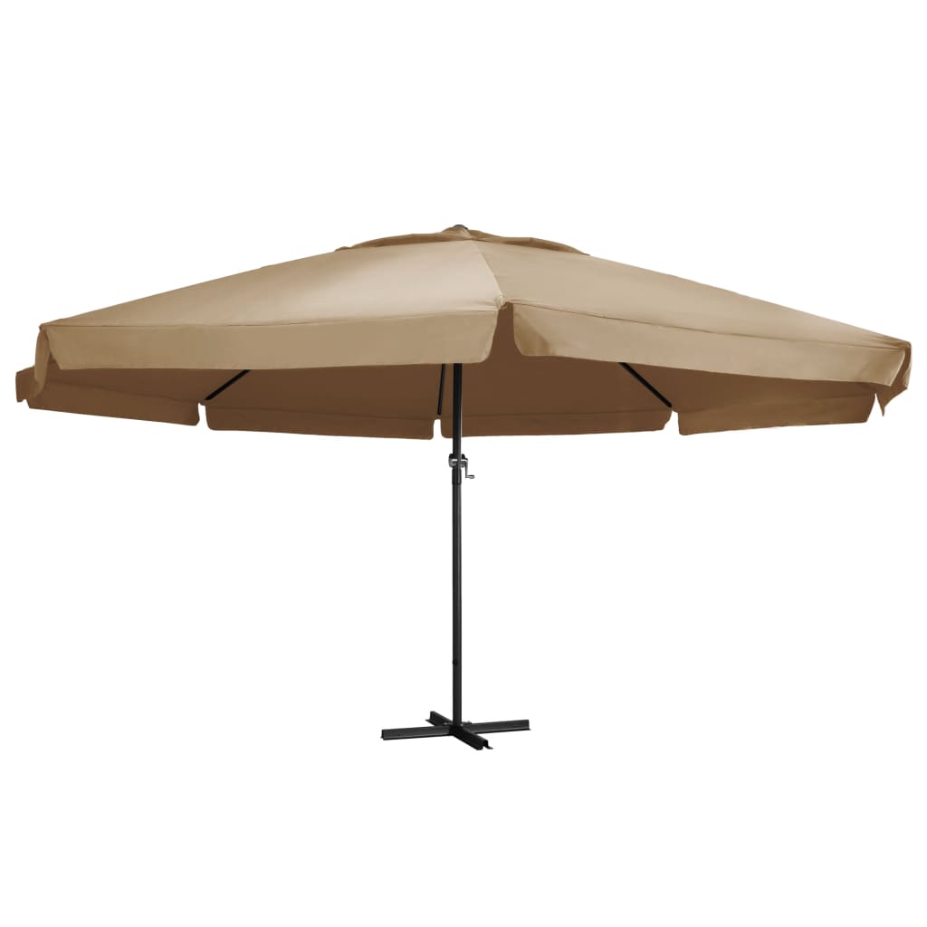 vidaXL Garden Parasol with Aluminium Pole 600 cm Taupe