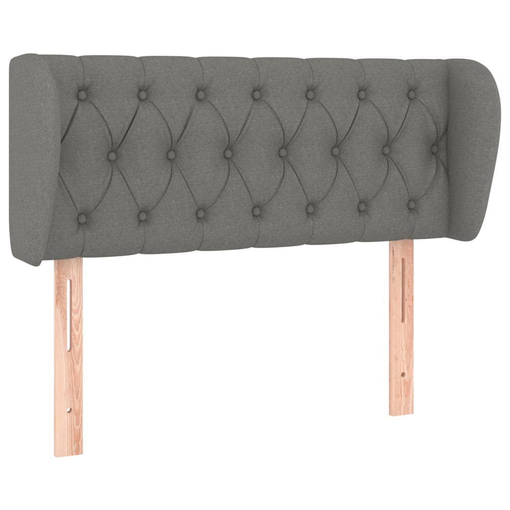 vidaXL Headboard with Ears Dark Grey 103x23x78/88 cm Fabric