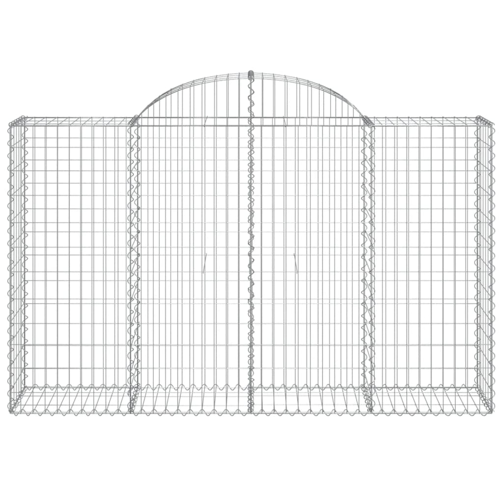 vidaXL Arched Gabion Baskets 11 pcs 200x50x120/140 cm Galvanised Iron