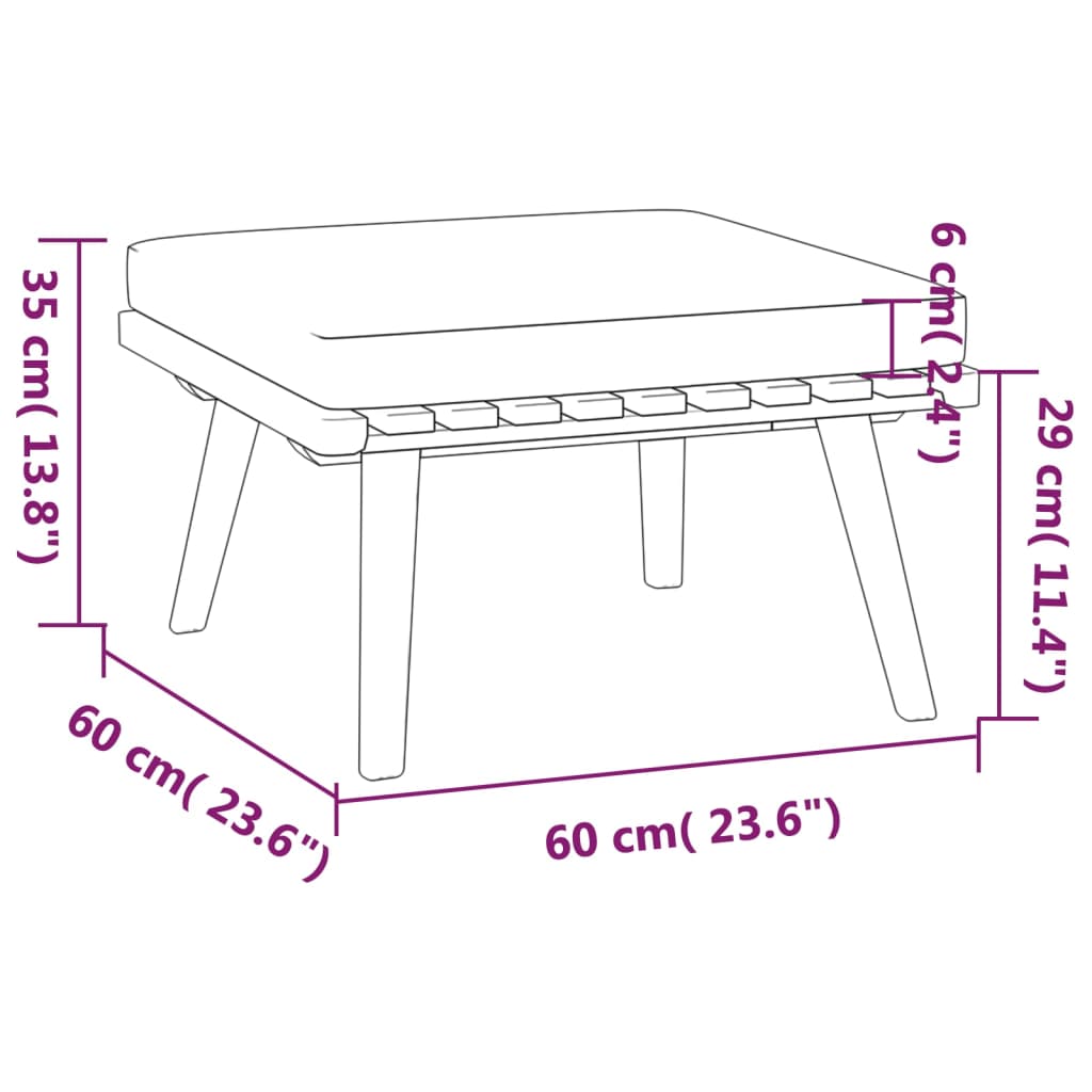 vidaXL 6 Piece Garden Lounge Set with Cushions Solid Wood Acacia