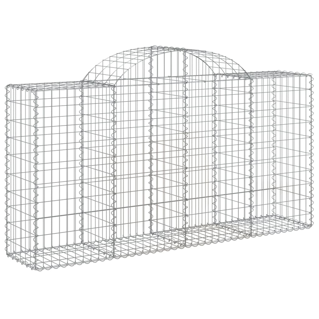 vidaXL Arched Gabion Baskets 6 pcs 200x50x100/120 cm Galvanised Iron