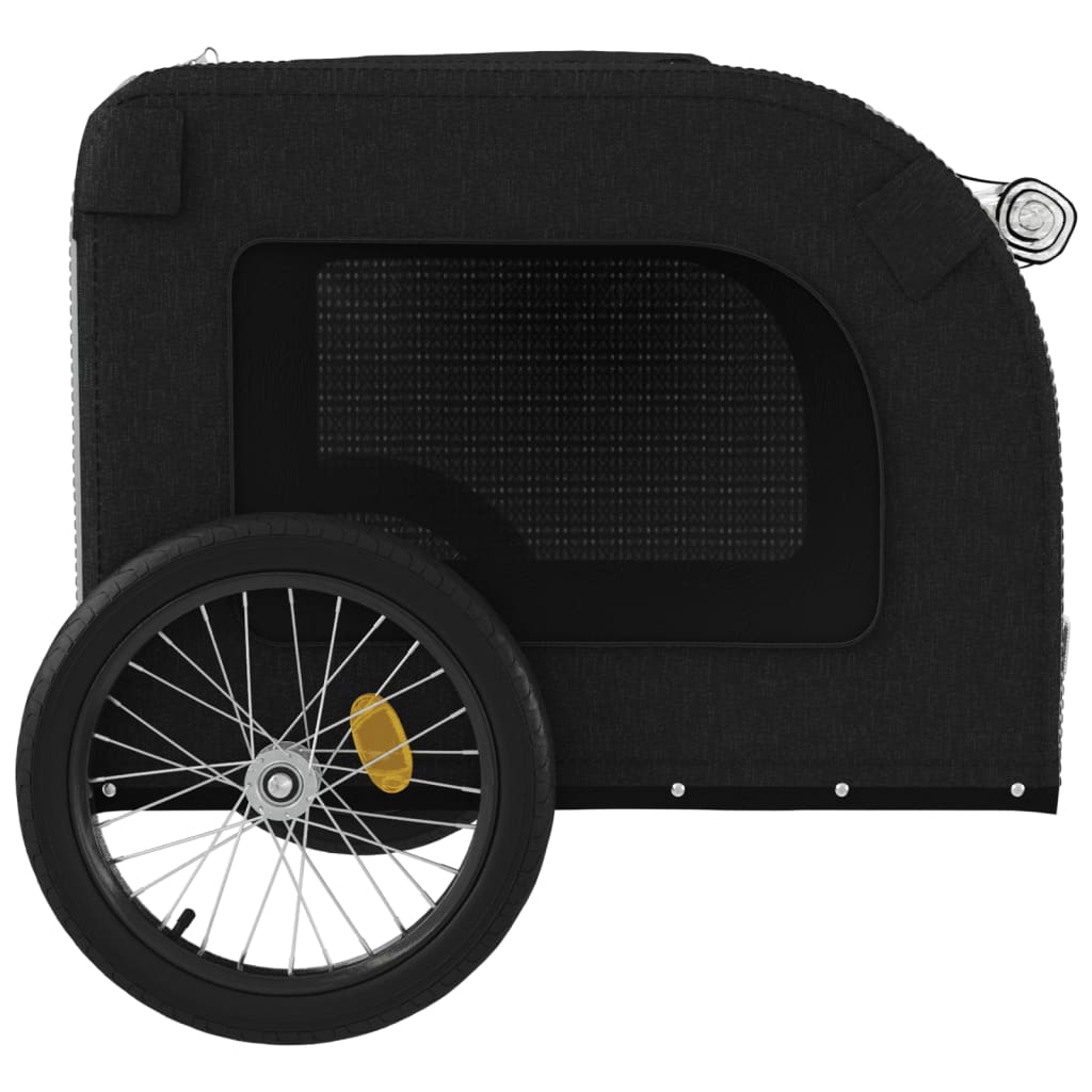 vidaXL Pet Bike Trailer Grey and Black Oxford Fabric&Iron