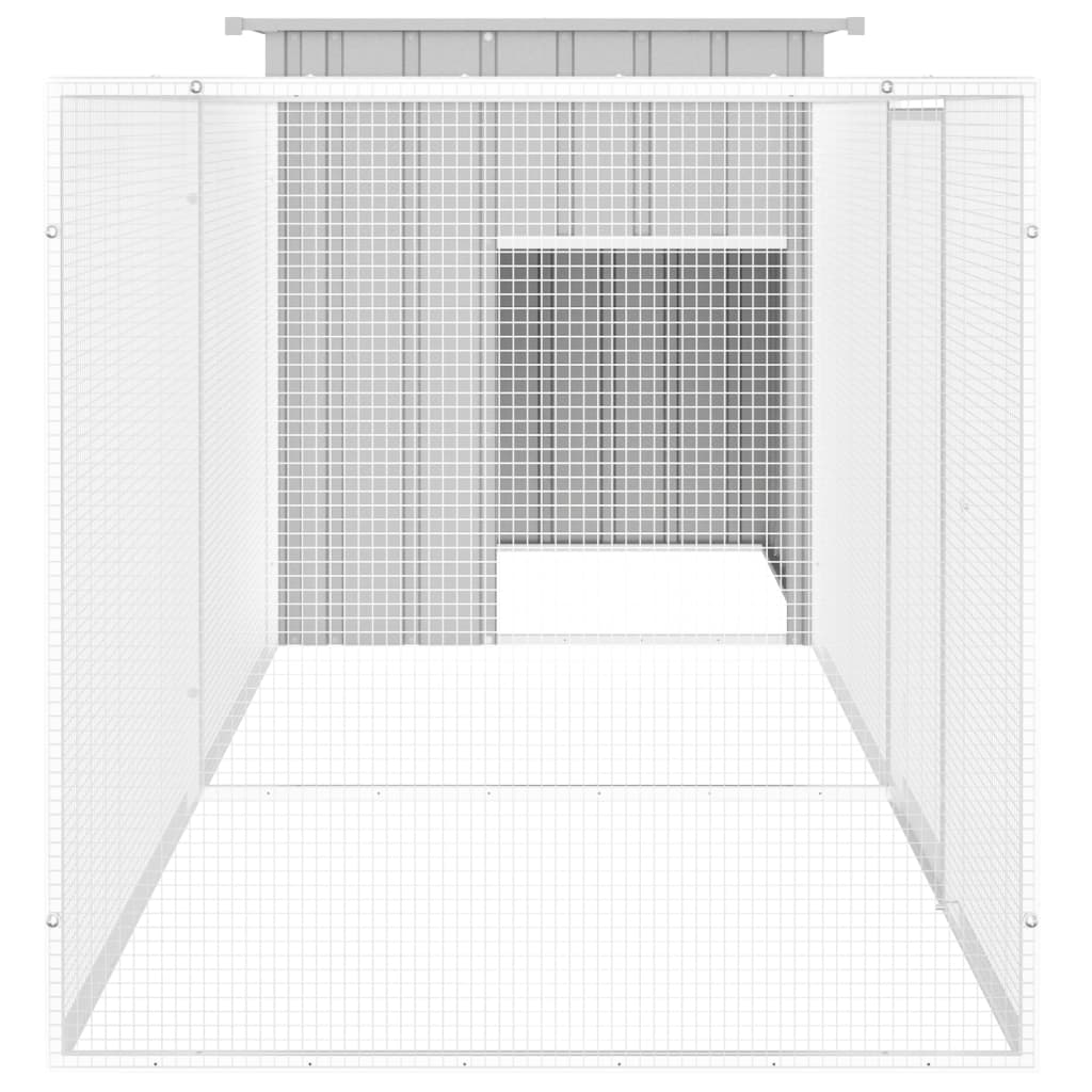 vidaXL Chicken Cage Grey 300x91x100 cm Galvanised Steel