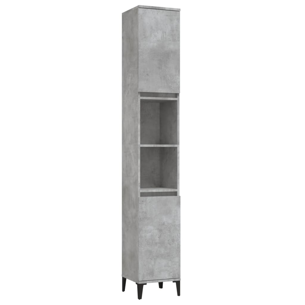 vidaXL Bathroom Cabinet Concrete Grey 30x30x190 cm Engineered Wood