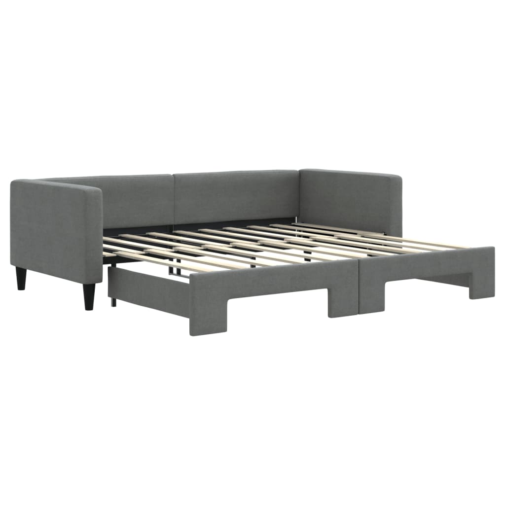 vidaXL Daybed with Trundle without Mattress Dark Grey 90x190 cm