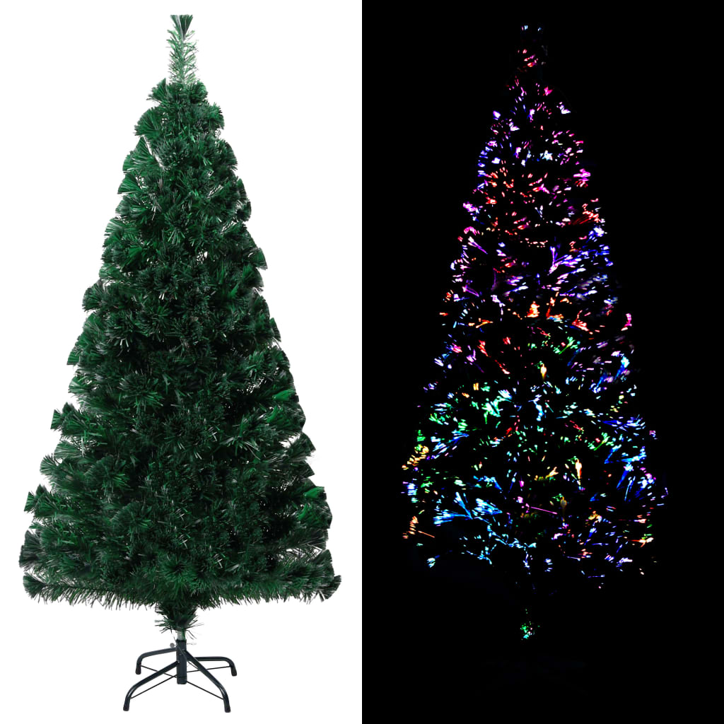 vidaXL Artificial Christmas Tree with Stand Green 150 cm Fibre Optic