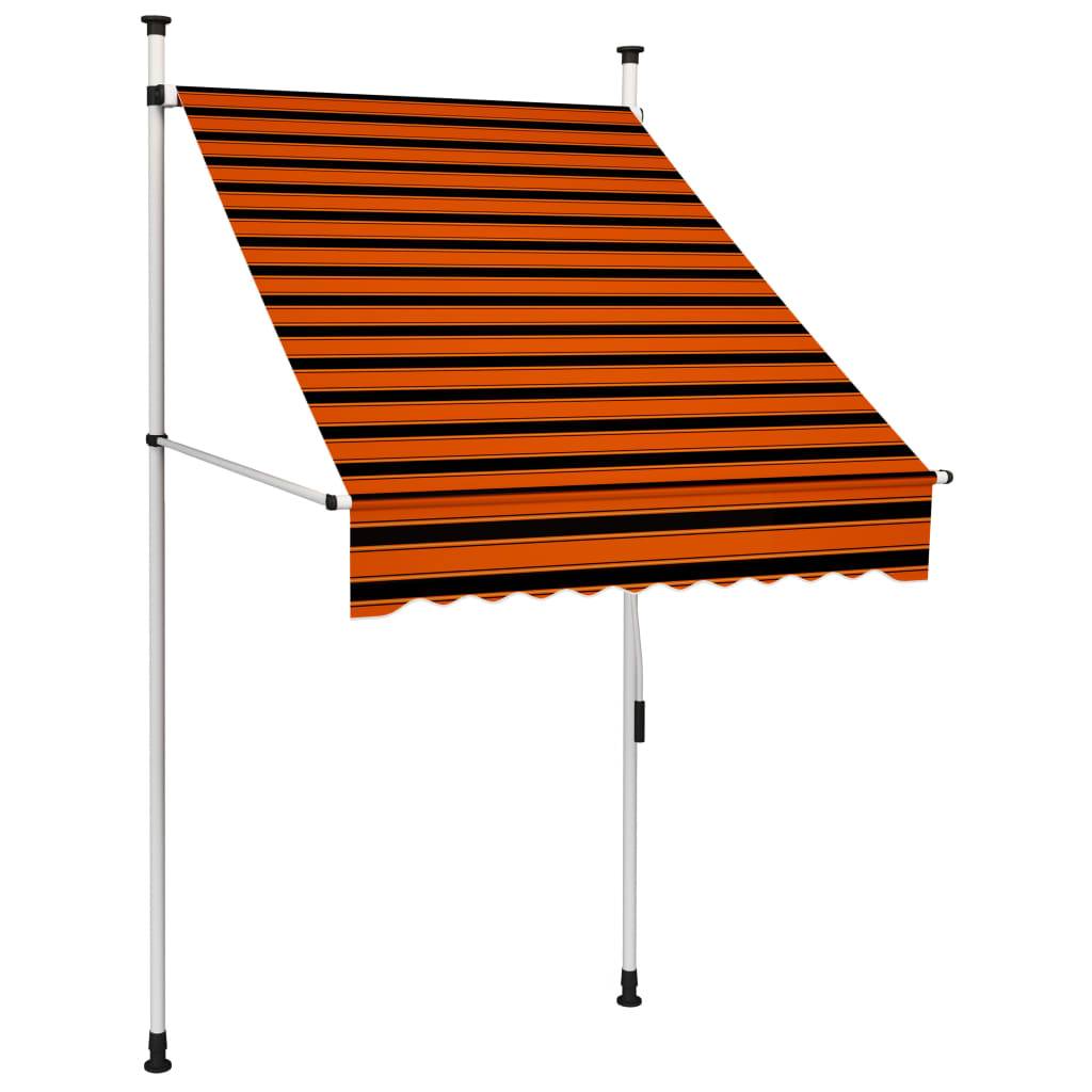 vidaXL Manual Retractable Awning 150 cm Orange and Brown