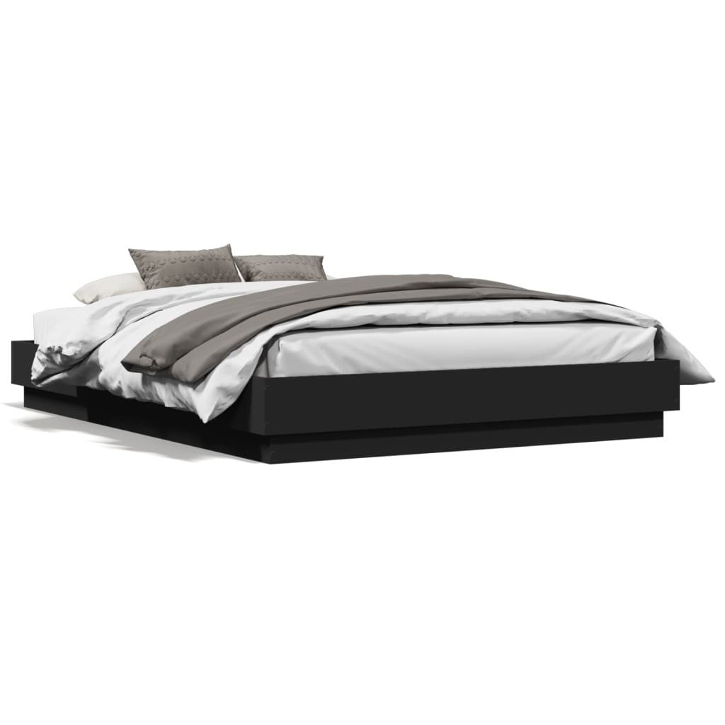 vidaXL Bed Frame without Mattress Black 135x190 cm Double