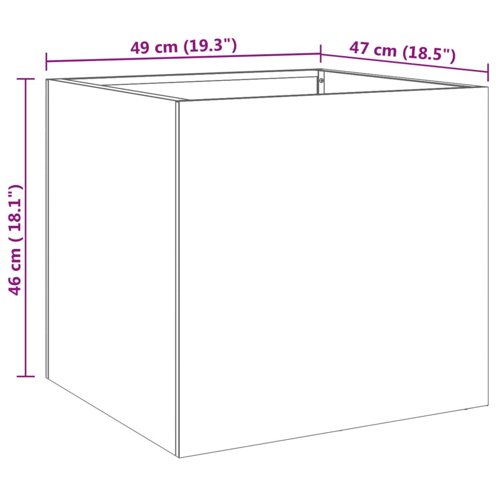 vidaXL Planters 2 pcs Silver 49x47x46 cm Stainless Steel