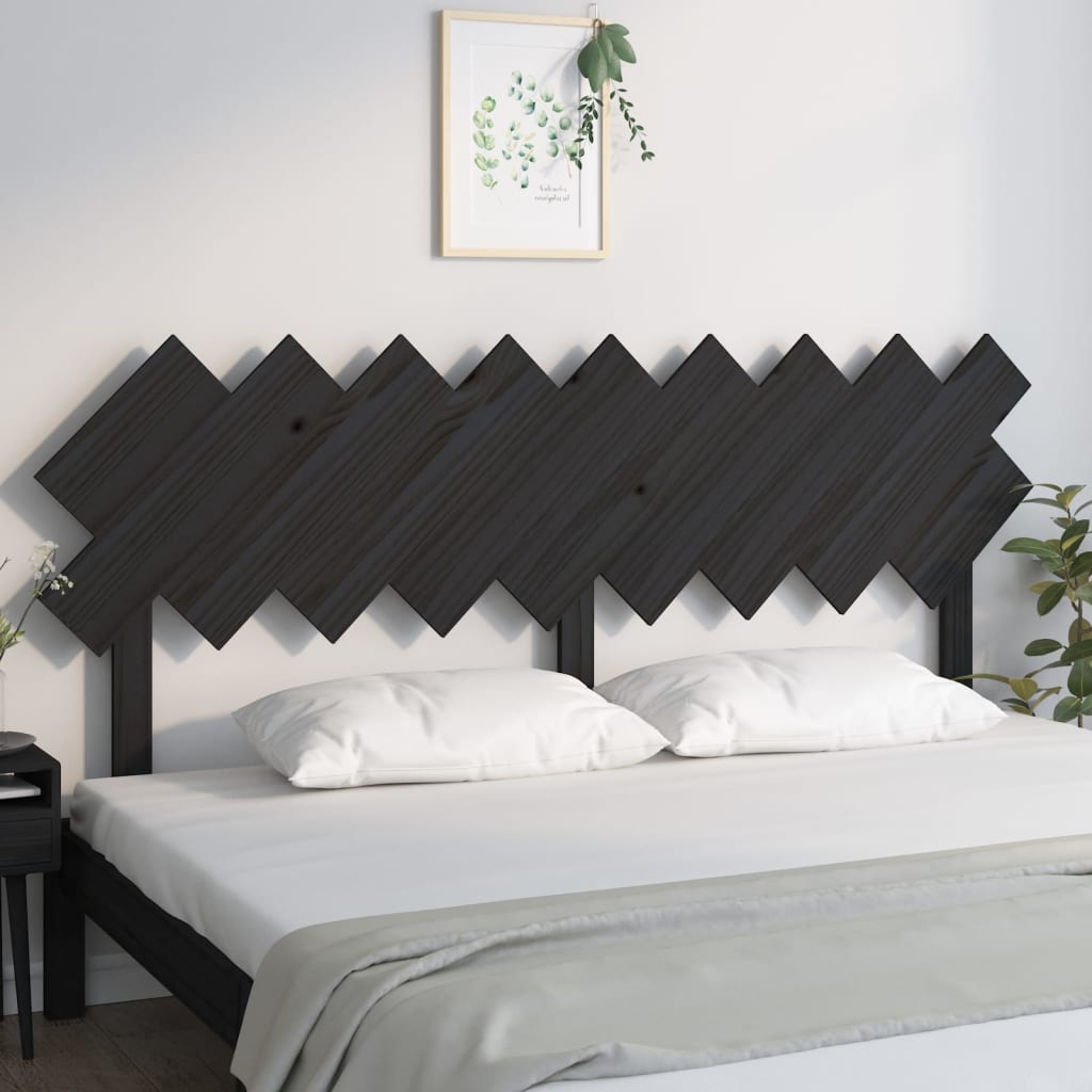 vidaXL Bed Headboard Black 178x3x80.5 cm Solid Wood Pine