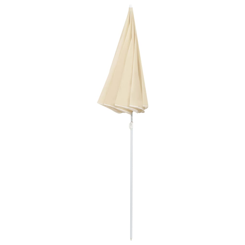 vidaXL Garden Parasol with Steel Pole Sand 180 cm