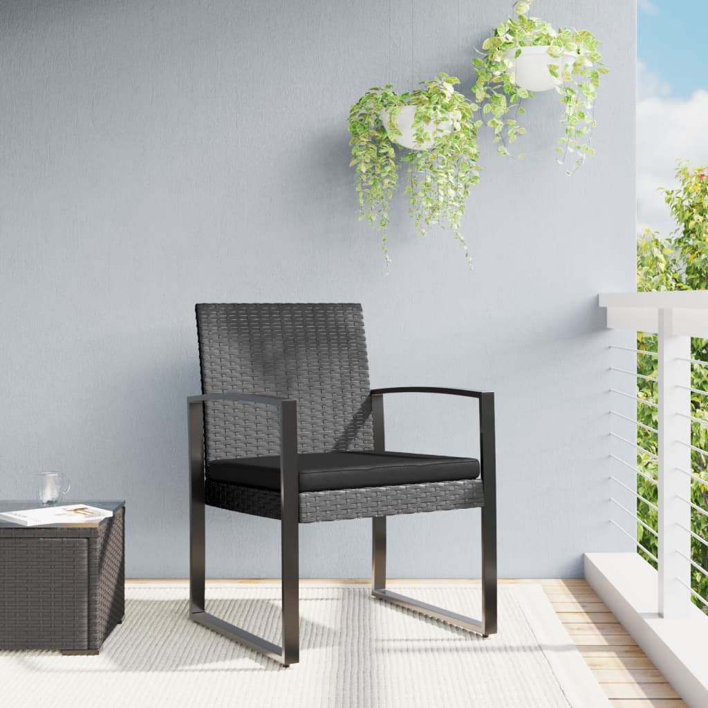 vidaXL Garden Dining Chairs 2 pcs Dark Grey PP Rattan