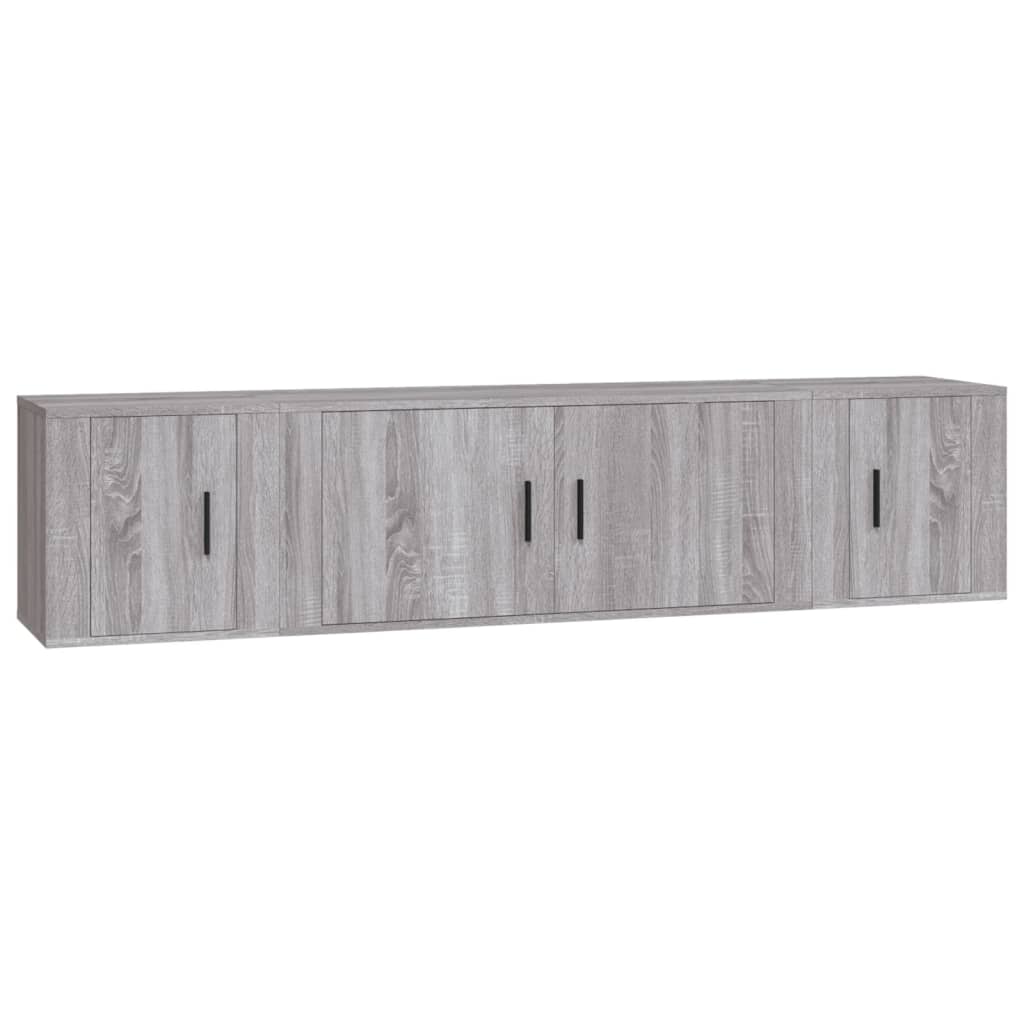 vidaXL 3 Piece TV Cabinet Set Grey Sonoma Engineered Wood