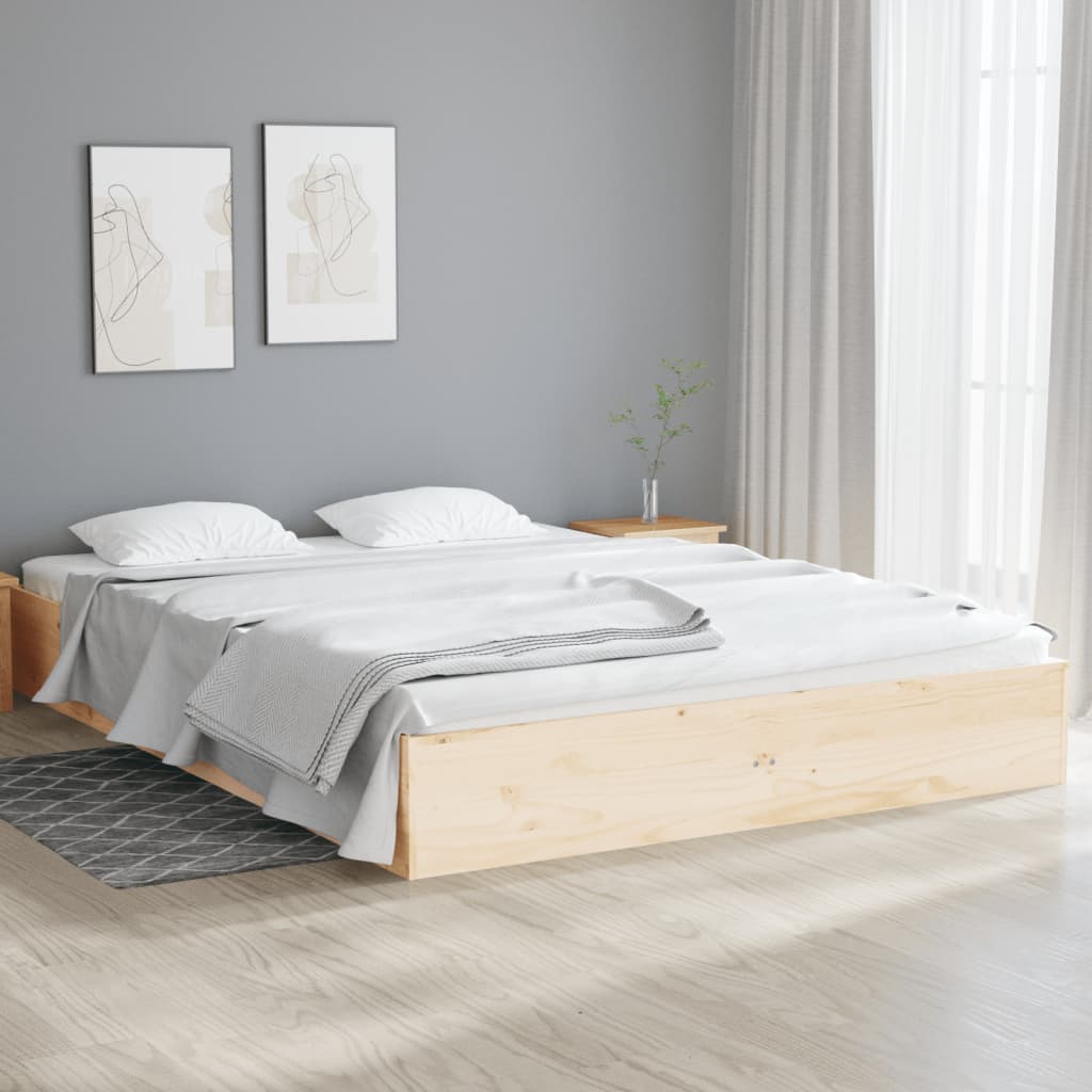 vidaXL Bed Frame without Mattress Solid Wood 135x190 cm Double