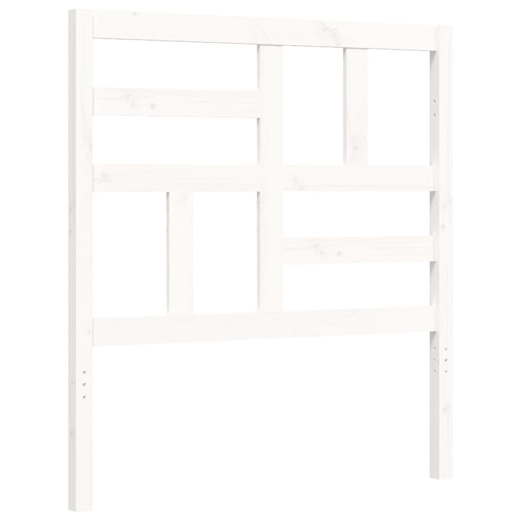 vidaXL Bed Frame without Mattress White Single Solid Wood