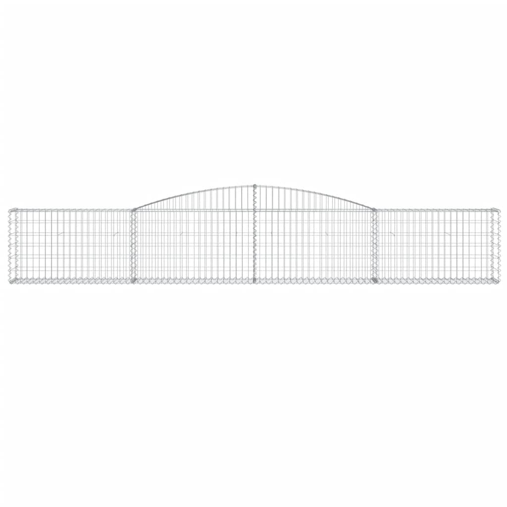 vidaXL Arched Gabion Baskets 8 pcs 400x30x60/80 cm Galvanised Iron