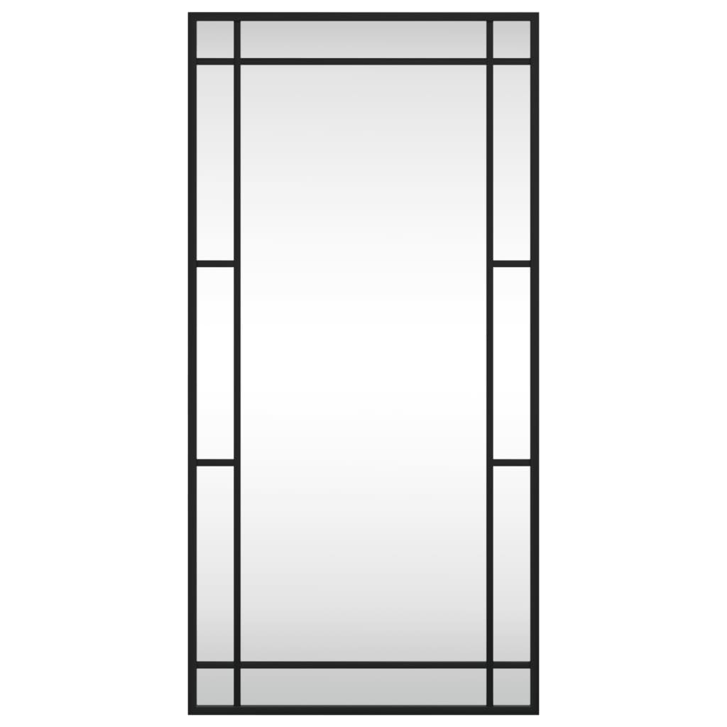 vidaXL Wall Mirror Black 40x80 cm Rectangle Iron