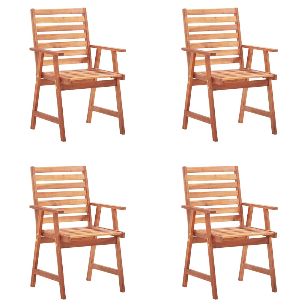 vidaXL Outdoor Dining Chairs 4 pcs with Cushions Solid Acacia Wood