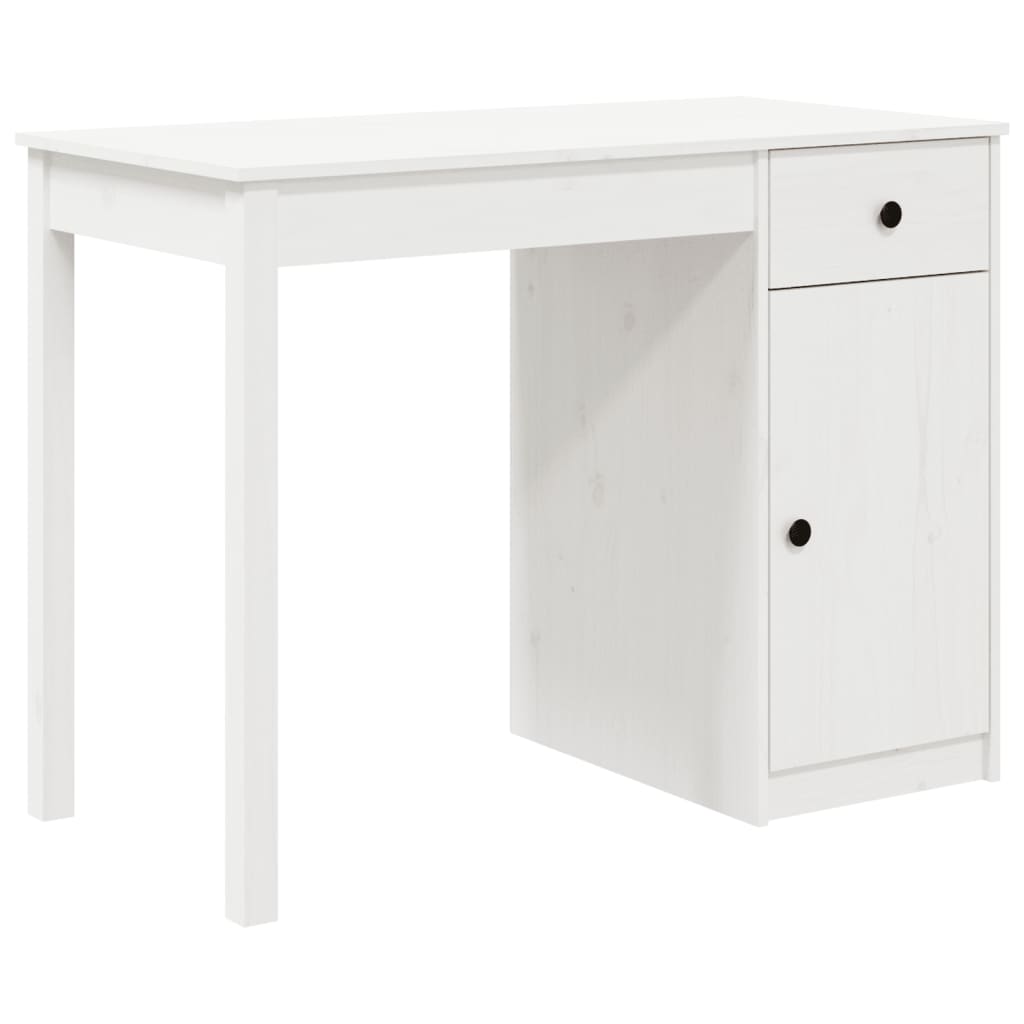 vidaXL Desk White 100x50x75 cm Solid Wood Pine