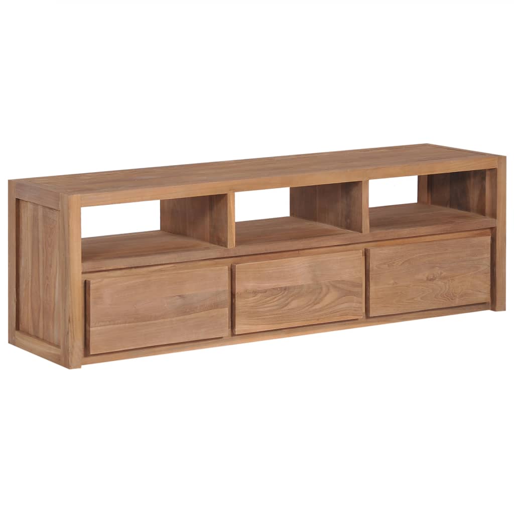 vidaXL TV Cabinet Solid Teak Wood with Natural Finish 120x30x40 cm