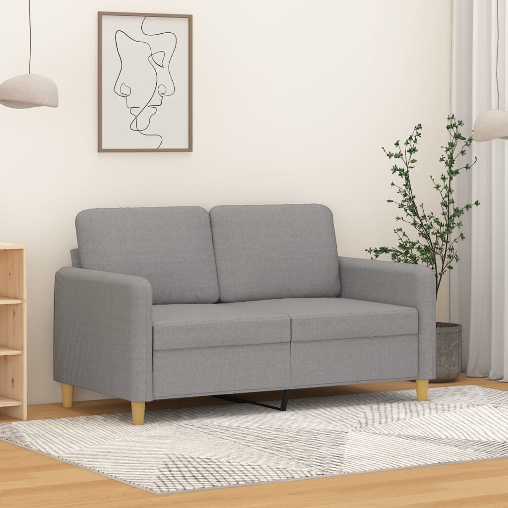 vidaXL 2-Seater Sofa Light Grey 120 cm Fabric