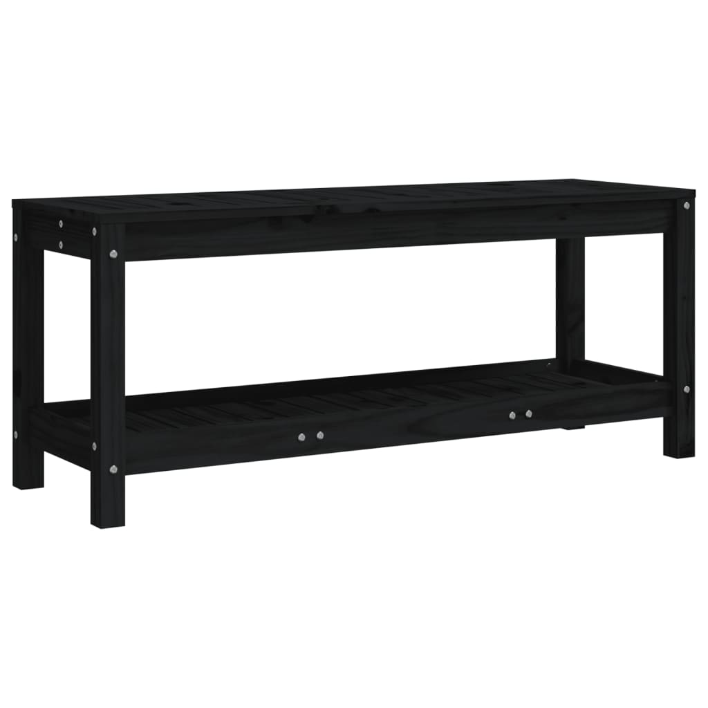 vidaXL Garden Bench Black 108x35x45 cm Solid Wood Pine