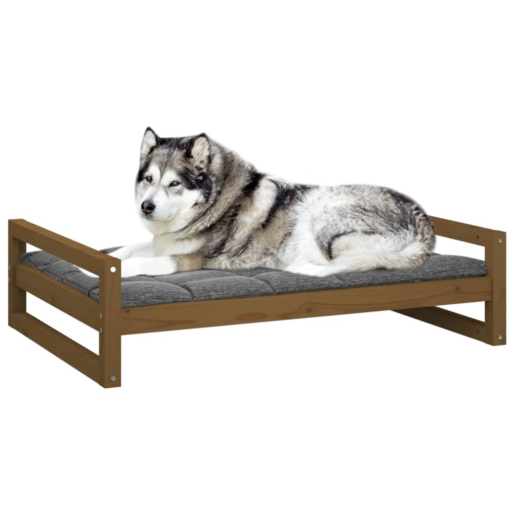 vidaXL Dog Bed Honey Brown 105.5x75.5x28 cm Solid Pine Wood