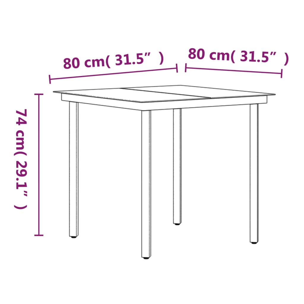 vidaXL 5 Piece Outdoor Dining Set with Cushions Grey and Black