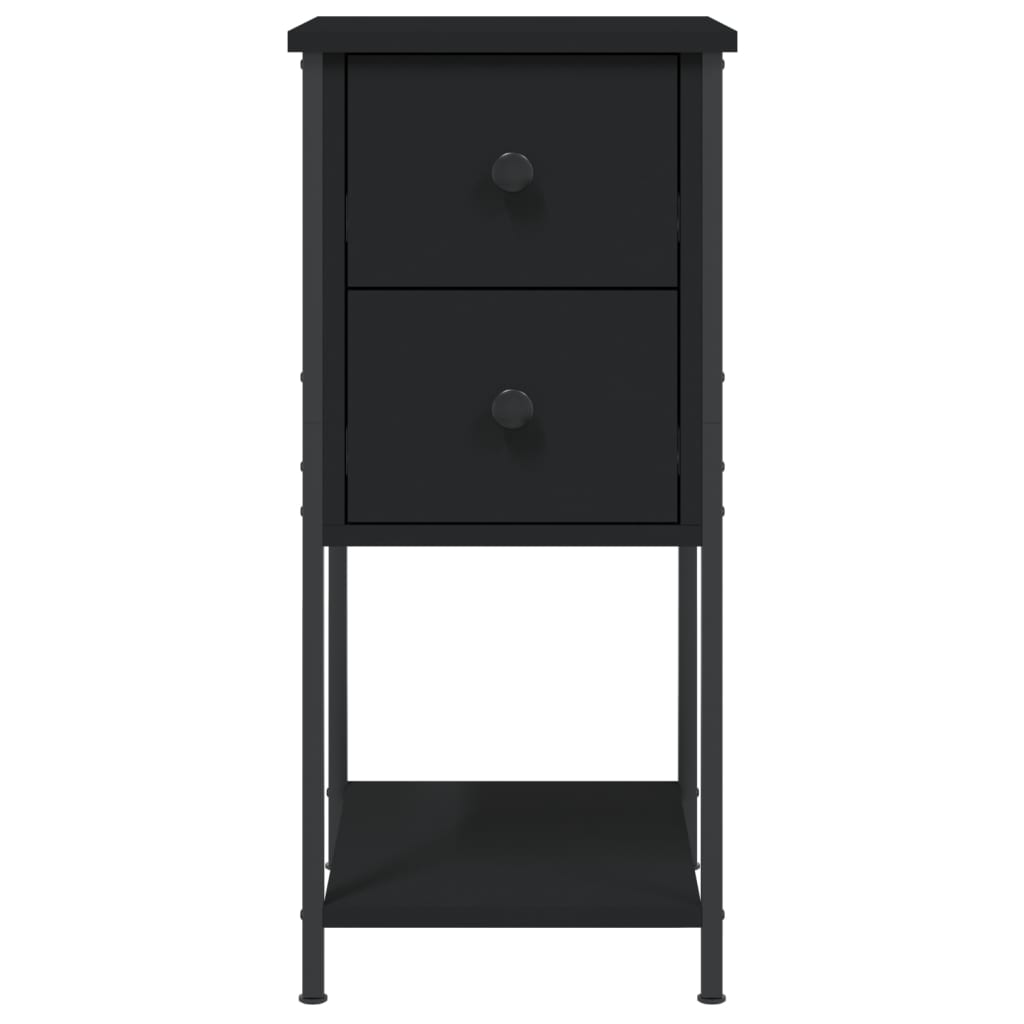 vidaXL Bedside Cabinets 2 pcs Black 32x42x70 cm Engineered Wood