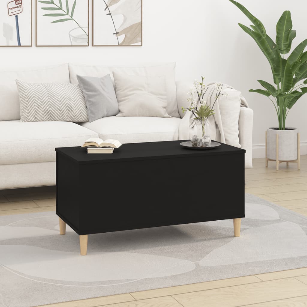 vidaXL Coffee Table Black 90x44.5x45 cm Engineered Wood