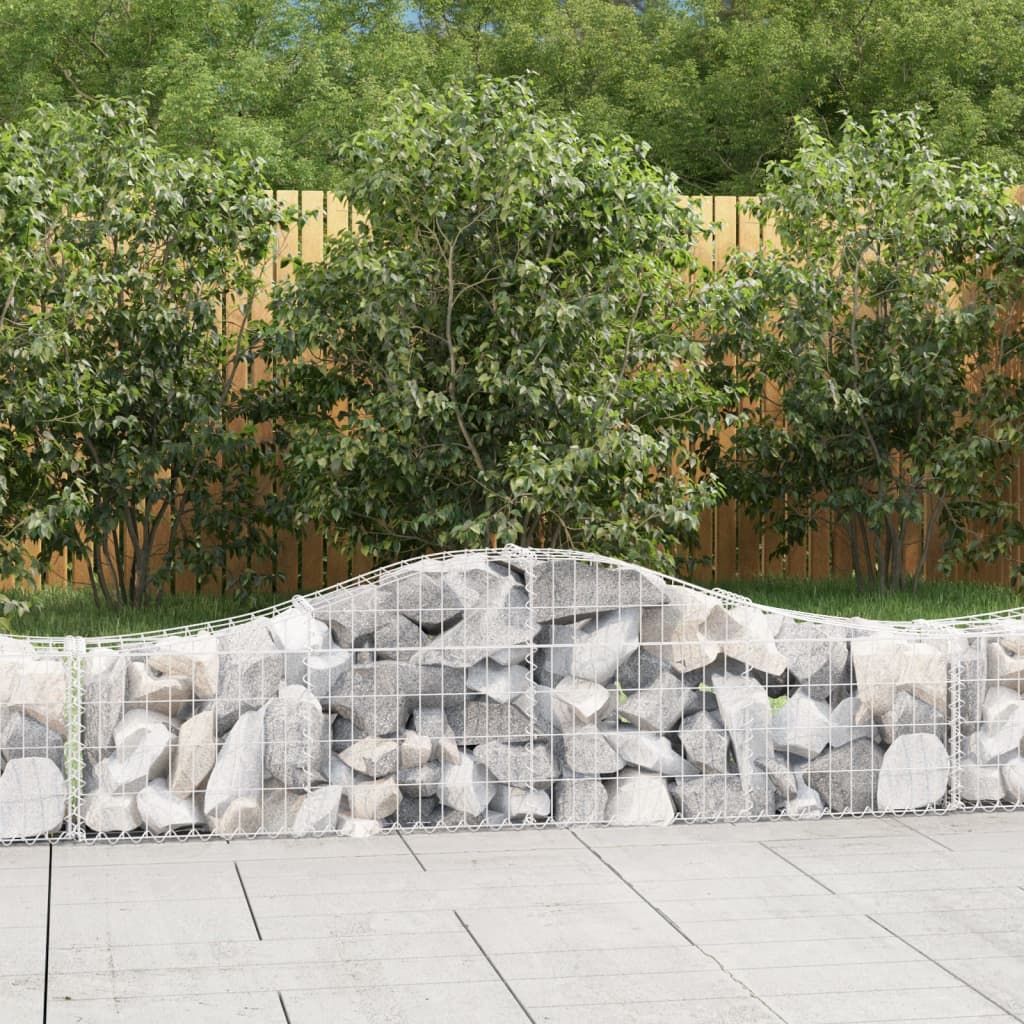 vidaXL Arched Gabion Baskets 13 pcs 200x30x40/60 cm Galvanised Iron