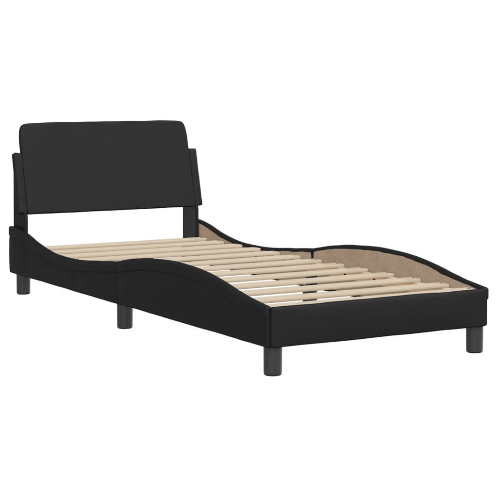 vidaXL Bed Frame without Mattress Black 90x190 cm Faux Leather