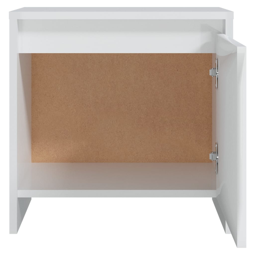 vidaXL Bedside Cabinet High Gloss White 45x34x44.5 cm Engineered Wood