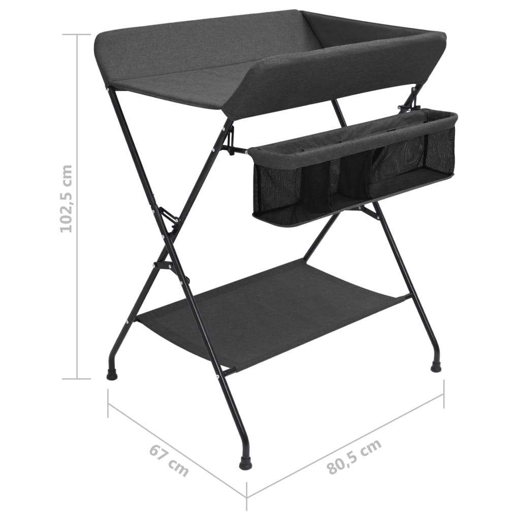 vidaXL Changing Table Anthracite Iron