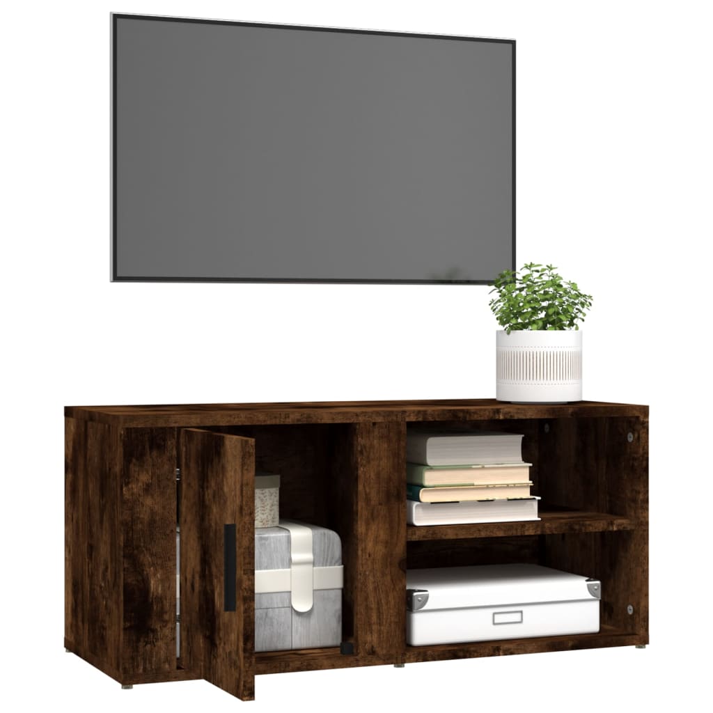 vidaXL TV Cabinets 2 pcs Smoked Oak 80x31.5x36 cm Engineered Wood