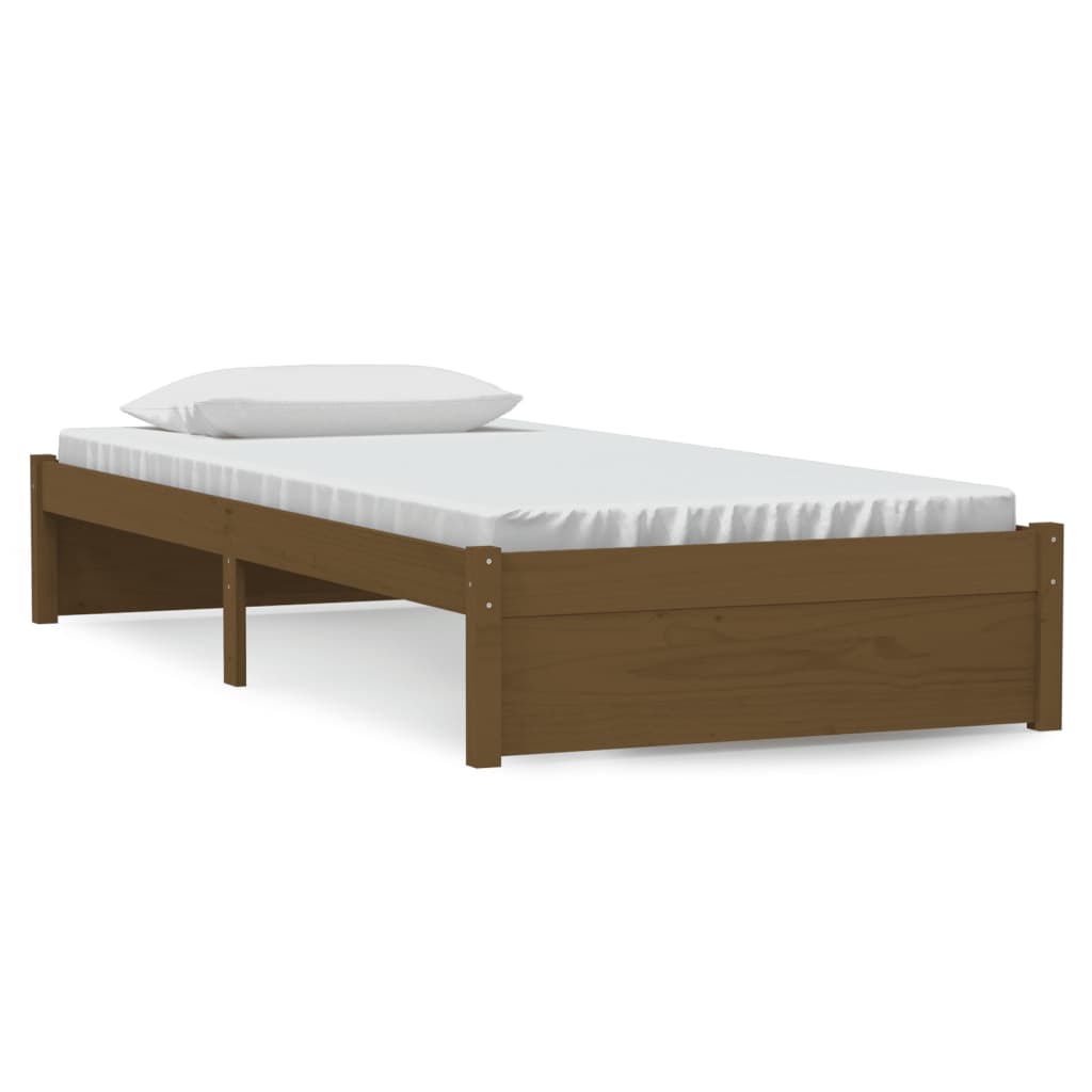 vidaXL Bed Frame without Mattress Honey Brown Solid Wood 90x190 cm Single