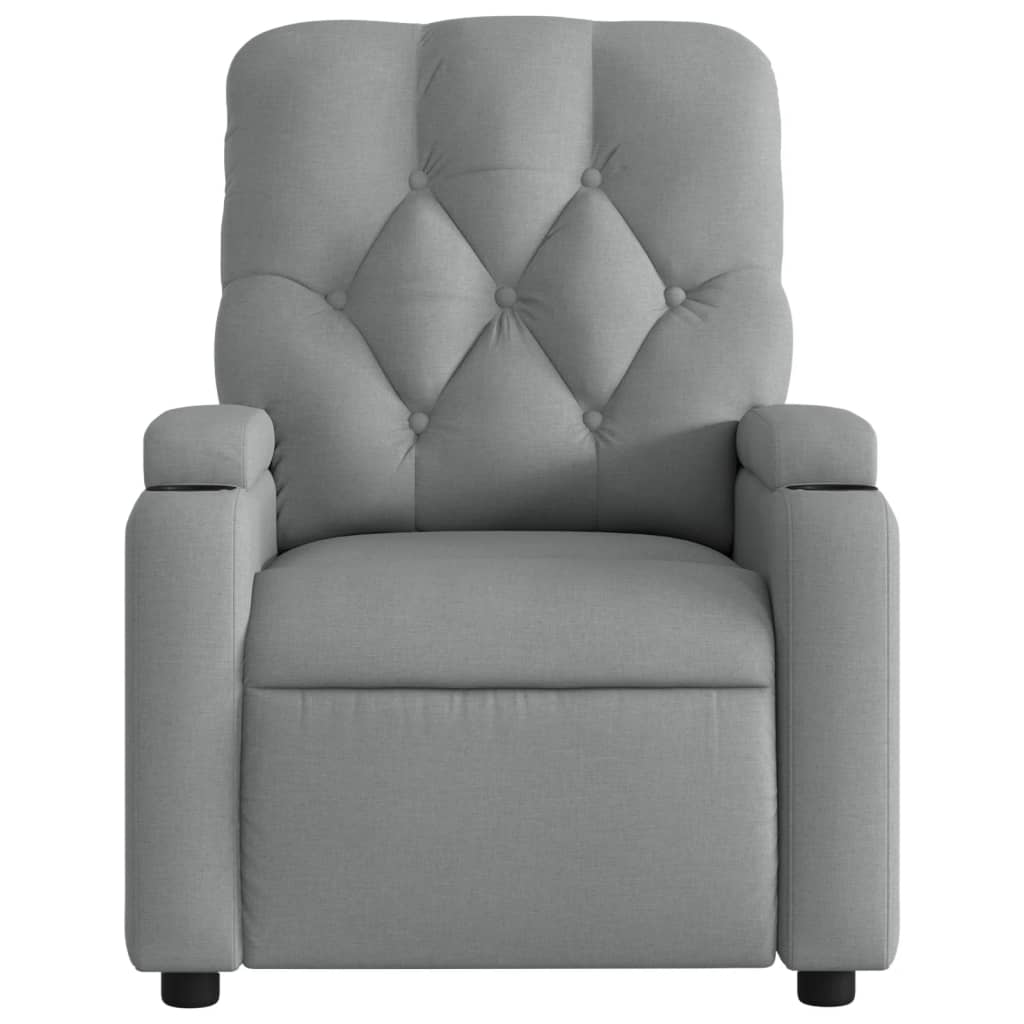 vidaXL Massage Recliner Chair Light Grey Fabric