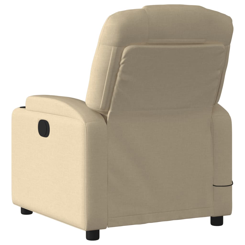 vidaXL Massage Recliner Chair Cream Fabric