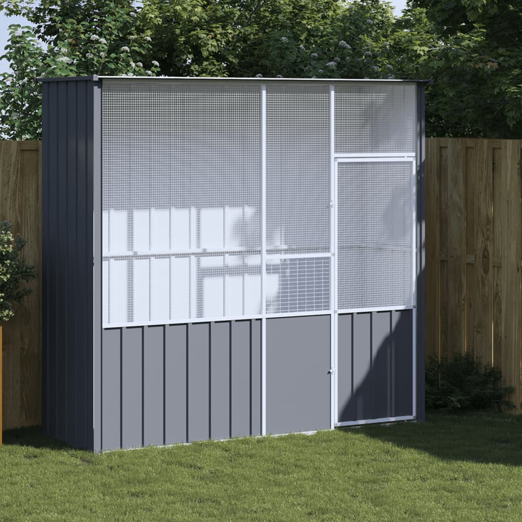 vidaXL Bird Cage Anthracite 215x78x200 cm Galvanised Steel