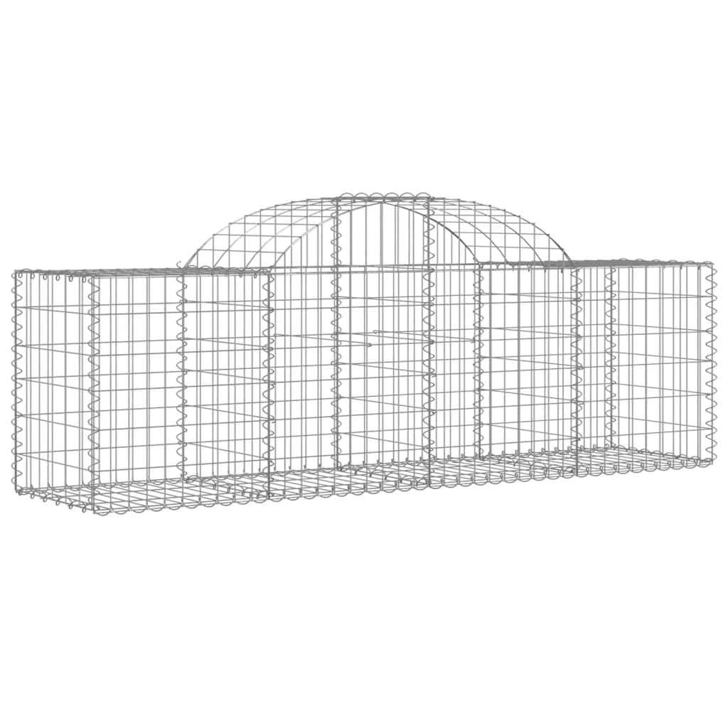 vidaXL Arched Gabion Baskets 4 pcs 200x50x60/80 cm Galvanised Iron