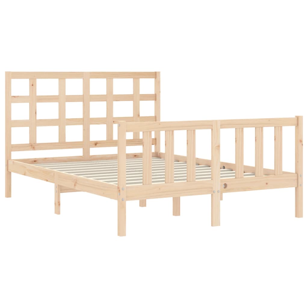 vidaXL Bed Frame without Mattress Double Solid Wood Pine