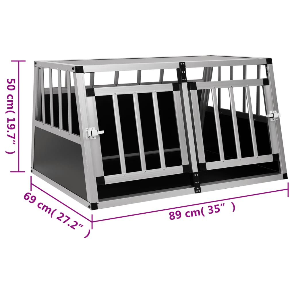 vidaXL Dog Cage with Double Door 89x69x50 cm