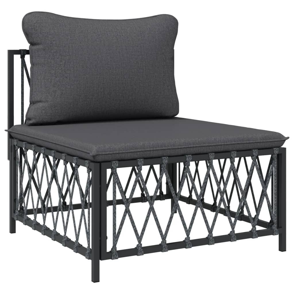 vidaXL 11 Piece Garden Lounge Set with Cushions Anthracite Steel