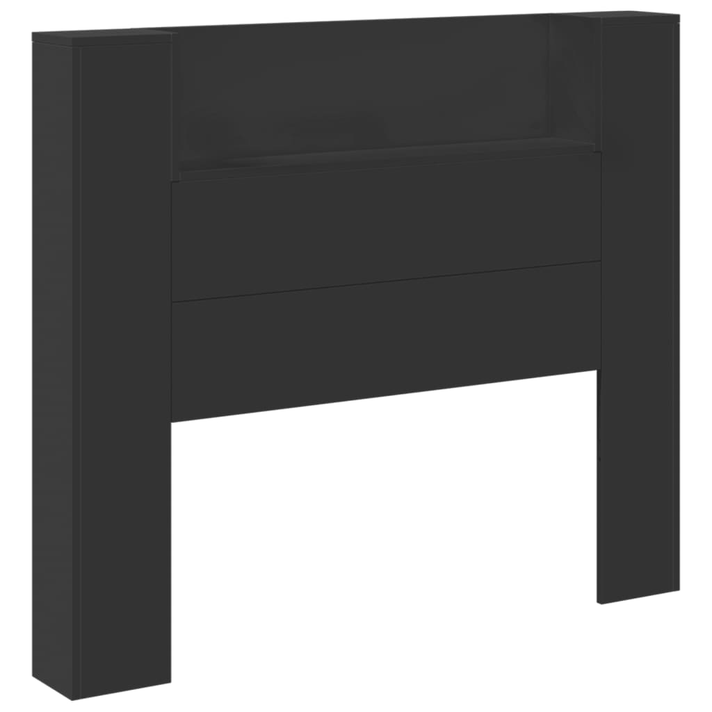 vidaXL Headboard Cabinet with LED Black 120x16.5x103.5 cm