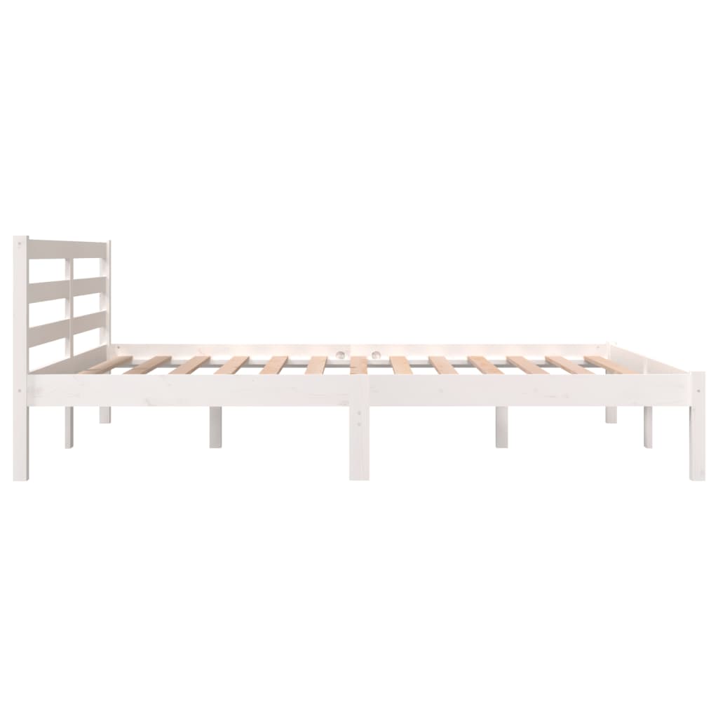 vidaXL Bed Frame without Mattress 150x200 cm King Size White King Size