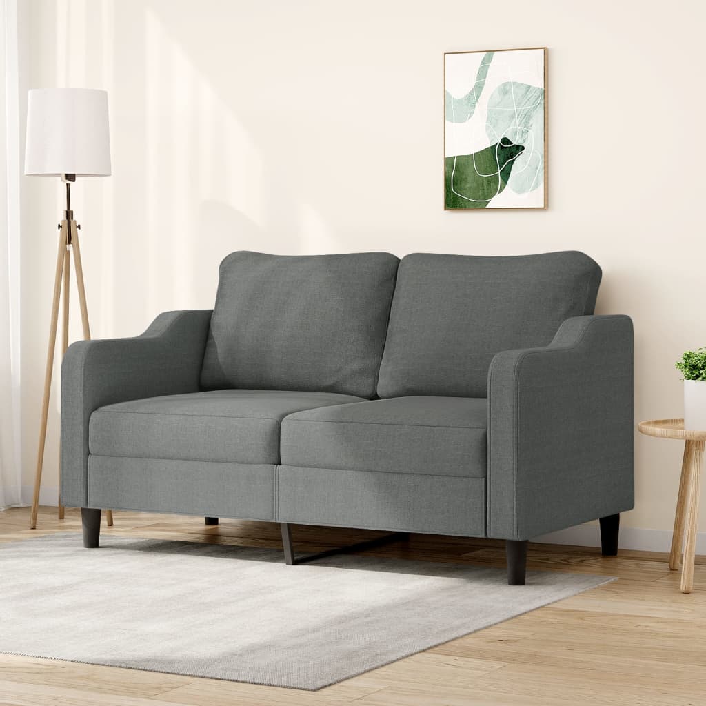 vidaXL 2-Seater Sofa Dark Grey 140 cm Fabric