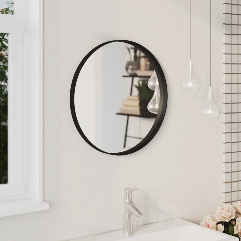 vidaXL Wall Mirror Black 50 cm | vidaXL.com.au