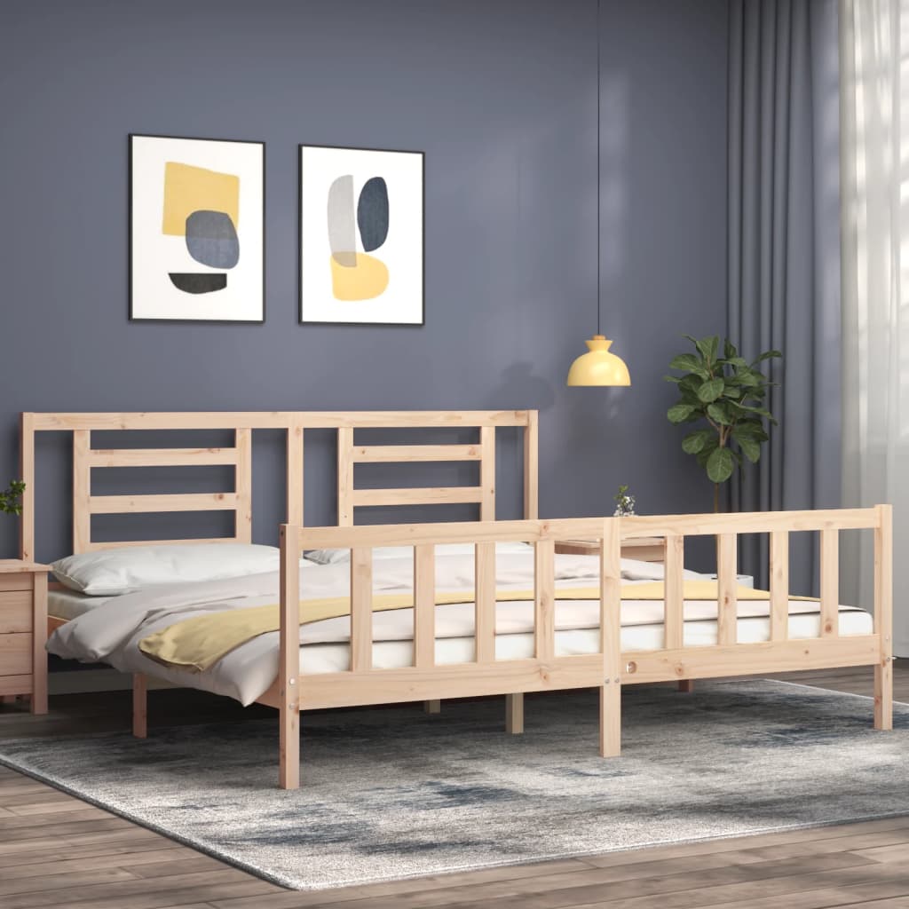 vidaXL Bed Frame without Mattress Super King Size Solid Wood Pine