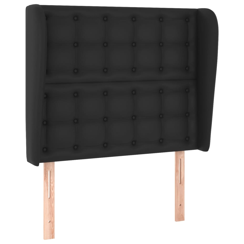 vidaXL Headboard with Ears Black 103 cm Faux Leather